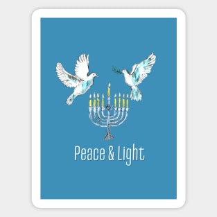 Peace and Light - Menorah design Magnet